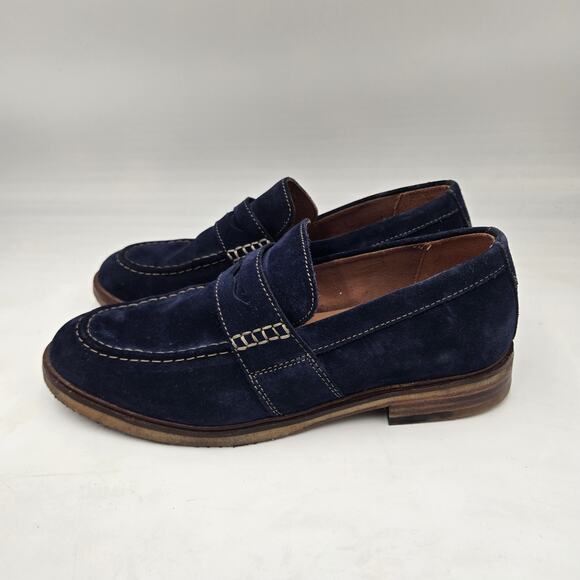 Clarks Mens Navy Blue Suede Clarkdale Penny Loafers size 9 M Crepe Sole Career main image 7